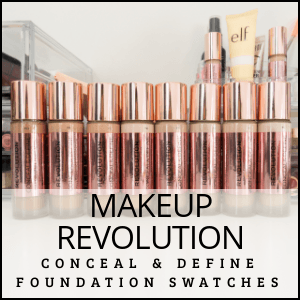 Makeup Revolution Conceal & Define Full Coverage Foundation Swatch 