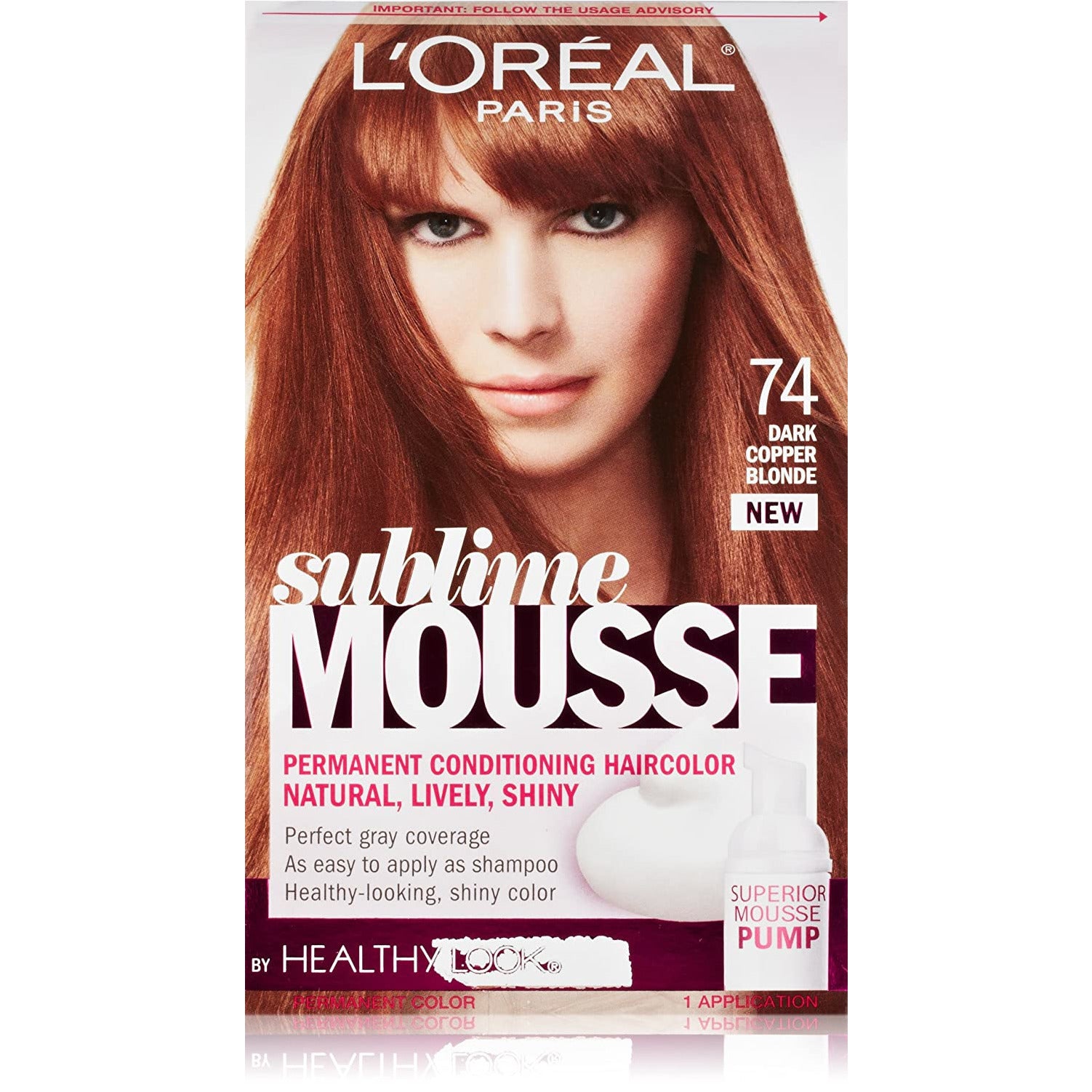 L'Oréal Healthy Look Sublime Mousse Permanent Color 74 Dark Copper Blonde