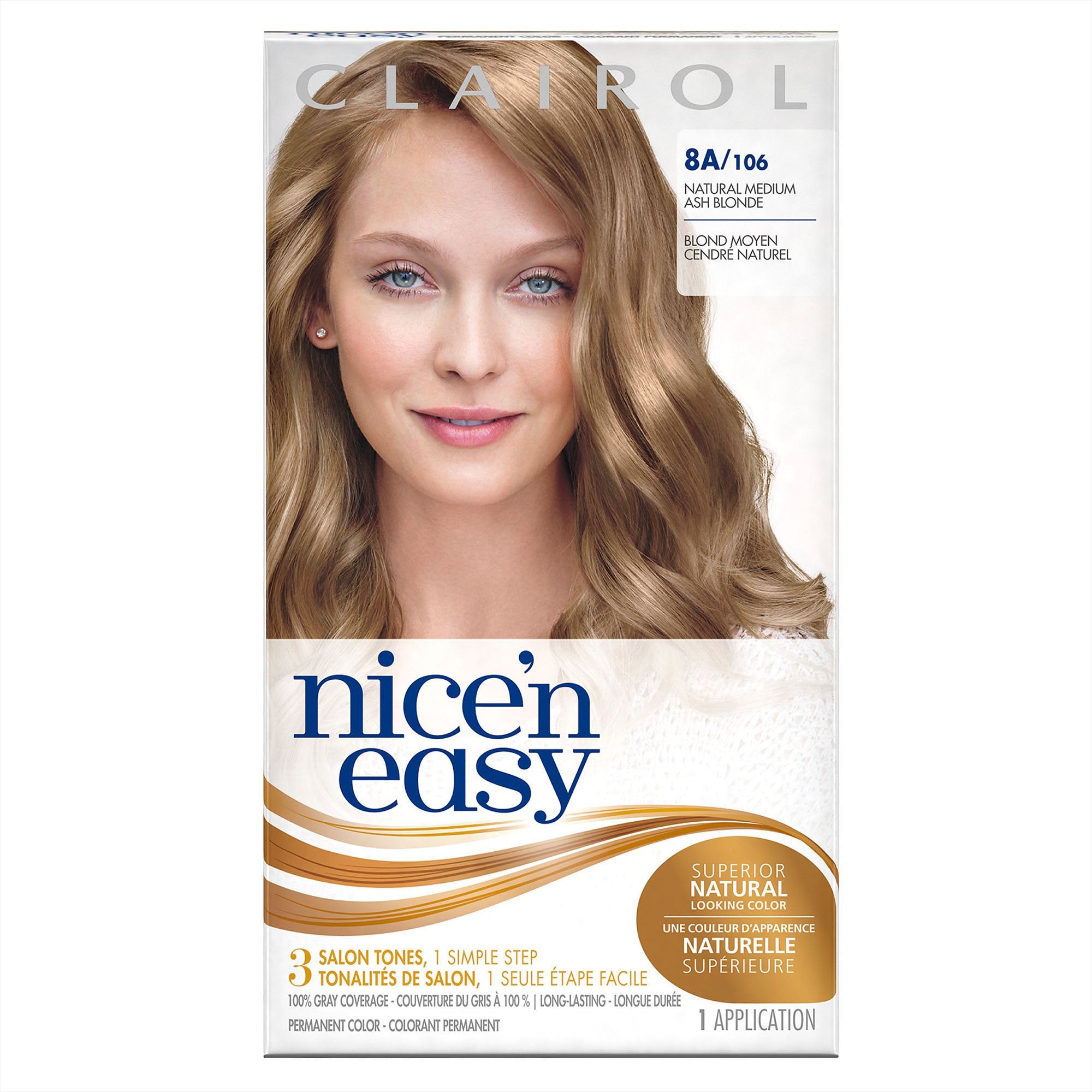 Clairol Nice'n Easy Permanent Hair Color 8A/106 Natural Medium Ash Blonde